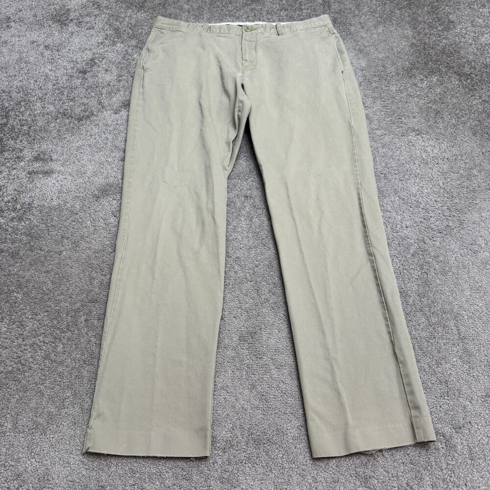 J.Crew Essential Chino Pants Mens 36W Khaki Tan Cotton Straight Leg Casual